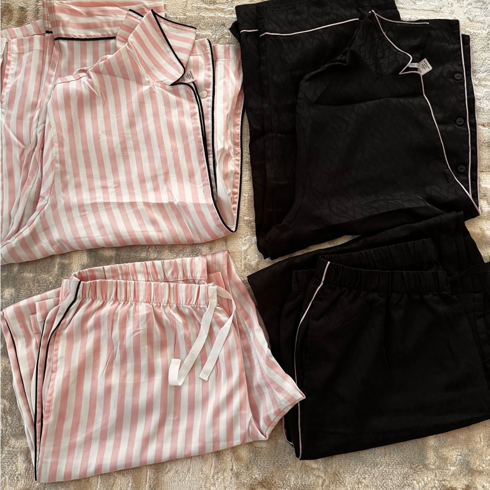 Victoria's Secret Pink and Black Pajama Set